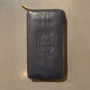 Tory Burch navy leather wallet